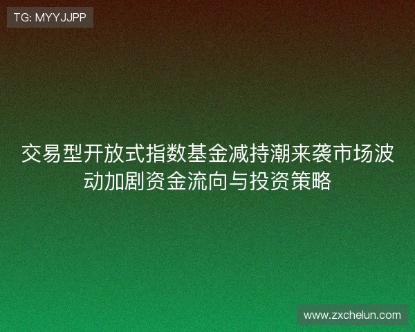 交易型开放式指数基金减持潮来袭市场波动加剧资金流向与投资策略